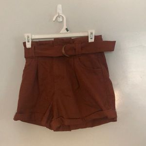 High waisted paperbag shorts
